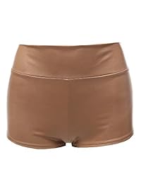 Pantalones cortos de piel sintética sexy para dama