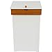 Function Home Trash Can Cabinet, 13 Gallon Kitchen Garbage Can, Wooden Recycling Trash Bin, Dog Proof Trash Can, Trash Cabinet with Lid for Home Kitchen Bathroom, White
