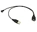 Poyiccot USB Splitter Cable, Micro USB Male + USB 2.0 Male to USB Female Cable with USB Power Extension Cable Y Splitter Cord