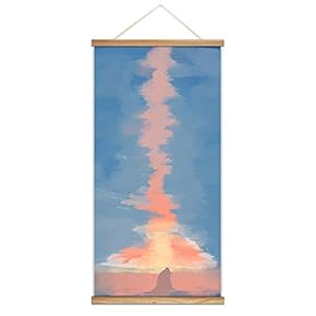 Hanging Poster with Wood Frames Blue Whale Canvas Artwork Wall Picture Home Decoration - 18"x36"