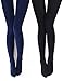 VERO MONTE 2 Pairs Opaque Fleece Lined Tights For Women Pantyhose (BLACK + NAVY)