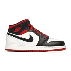 Big Kid's Jordan 1 Mid White/Gym Red-Black