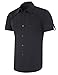 Fashion Smart Dress Shirts for Men Short Sleeve KL-1 CL4404,Black,Medium