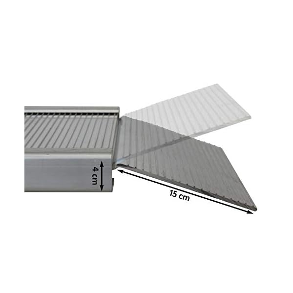 TRUTZHOLM Alu Auffahrrampe klappbar 307 cm extra lang 450 kg Traglast geriffelt Motorradrampe bewegliche Auflage anpassungsfÃ¤hig Flacher Auffahrwinkel Tragegriff grau – Bild 8