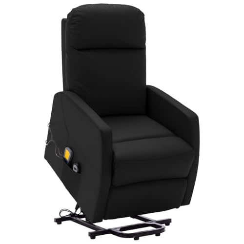 vidaXL Massagesessel mit Aufstehhilfe Schwarz Kunstleder