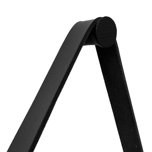Espelho Adnet Redondo Decorativo 40cm em Couro Sintético Cor Preto – Elegância e Sofisticação para seu Ambiente (Preto)