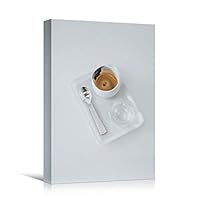 Canvas Wall Art Teacup Coffee Drinks Farmhouse/Country Kitchen Multicolor Photography Urban - 12x18 inches