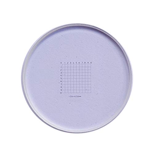 0.5 mm net Shaped Microscope Eyepiece Micrometer net Shaped Eyepiece Ruler Slides Measuring Microscope Micrometer Calibration for Microscope Stage Eyepiece Objective Lens Diameter 19mm