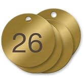 Numbered Solid Brass Valve Tags (#26-50)