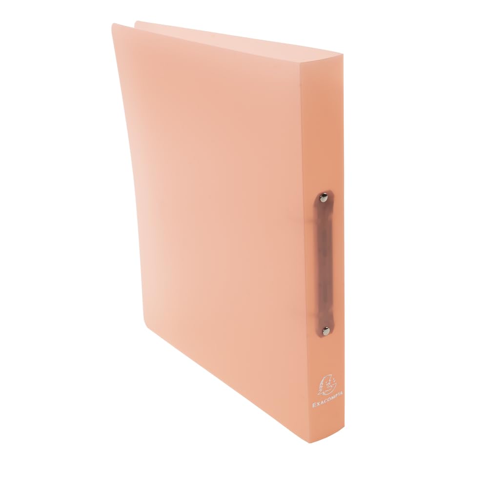 Exacompta – Reference. 54977E 1 Semi-Rigid PP (Polypropylene) Chromaline Binder, 2 Round Rings with a 30 mm Diameter, 40 mm Spine, External Dimensions: 32 x 25 cm, DIN A4 Filing Format, Colour: Coral