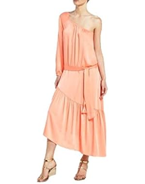 BCBG Women's Keli One Shoulder Dress, Tangelo, S