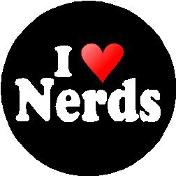 I Love Nerds 1.25" Pinback Button Badge / Pin (heart)