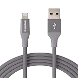 AmazonBasics Lightning to USB A Cable, Advanced Collection, MFi Certified iPhone Charger, Grey, 10 Foot
