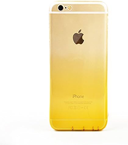 Dfifan iphone 6 Cover Gradual Color Chaning Phone Cover Case Clear Shell Slim Case Dust Resistant Flexible Soft TPU Case Protective Shell Trasparent Cear Soft TPU Case for Apple Iphone 6s (4.7 orange)