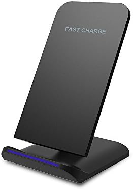 S8 Fast Wireless Charger,LaoTzi 2 Coils QI Charging Pad Stand for Samsung Galaxy Note 5, S8, S8 Plus, S7, S7 Edge, S6 Edge Plus and Other QI-enabled Devices[Sleep-friendly] (No AC Adapter) (Black)