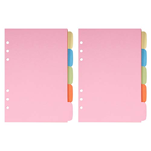 ANCICRAFT A5 Index Dividers 5-Tab for 6-Hole Binder 5-Color （2 Packs） - Thumbnail 2