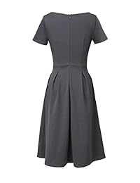 Vestido de pátina para dama, estilo vintage, con bolsillos plisados
