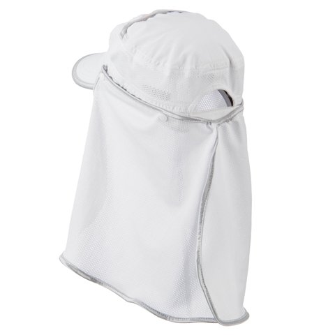 UV 50+ Talson Removable Flap Fidel Cap - White OSFM