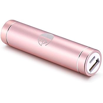 AGS™ Mini 2600mAh Lipstick-Sized Premium Aluminum Power Bank External USB Charger for iPhone, Samsung Galaxy, Android and Other Smart Devices (Pink)