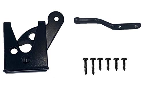 Fpz Self-Locking Gate Latch - Post Mount Automatic Gravity Lever Wood Fence Gate Latches with Fasteners,Black