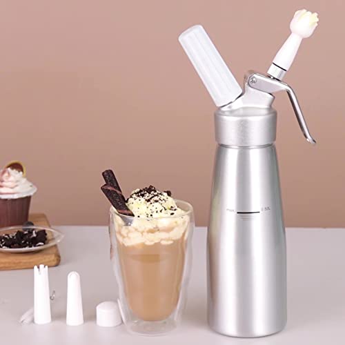 Sivaphe Manual Whipped Cream Dispenser Aluminum 500ML/1 Pint Cream Whipper Fancy Desserts Maker