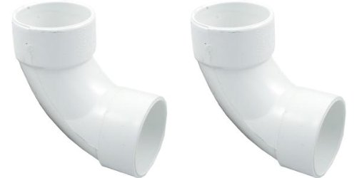 PVC Pipe Fitting, 90 Degree 2" Sweep Elbow 411-9130 - 2 Pack