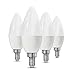 CTKcom 3W LED Candelabra Bulbs,40W Light Bulbs Equivalent,E14 Base,White 6000K,420LM Candle Light Bulbs for Chandelier,Ceiling Fan Lights,Decorative Candle Light Bulb,AC85-265V(4-Pack)