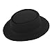 ZHENXIA Vintage Hard Felt Wool Pork Pie Hat Flat Top Rocker Fedora Cap Black