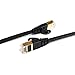 Tera Grand - 50FT - CAT7 10 Gigabit Ethernet Ultra Flat Patch Cable for Modem Router LAN Network, Gold Plated Shielded RJ45 Connectors, Faster Than CAT6a CAT6 CAT5e, Black