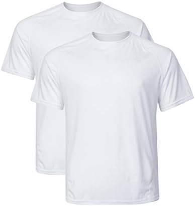 Active Mens Performance Wicking Workout T Shirts 2 Pack White Extra Large