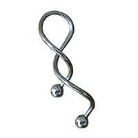 super1798 1Pc 14g Cool Twist Spiral Ear Industrial Barbell Belly Ring Piercing Earring - Silver