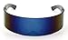 Futuristic Shield Sunglasses Monoblock Cyclops Blue Mirror Lens
