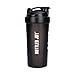 BOTTLED JOY Protein Shaker Bottle, Non-Toxic Wide Mouth 100% Leak Proof Shake Water Bottles 27oz 800ml (Black)