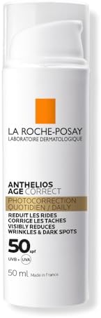 - Anthelios Age Correct - Crème Solaire Spf 50 - Soin Visage Anti-rides et Anti-taches Sans Parfum - Enrichi en Acide Hyaluronique - Haute Protection Solaire Contre les UVA/UVB