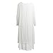 Romacci Women Boho Dress Casual Irregular Maxi Dresses Layer Vintage Loose Long Sleeve Linen Dress with Pockets,XX-Large,White