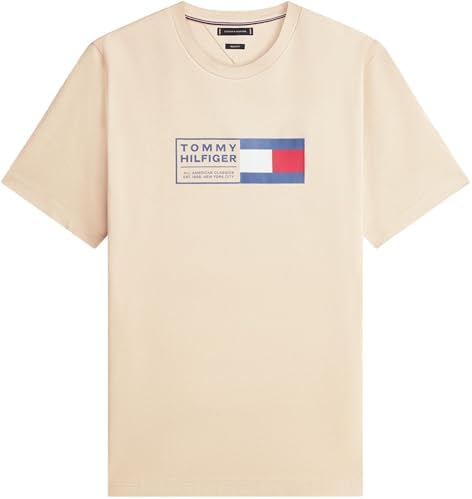Herren T-Shirt Kurzarm Brand Love Text Box aus Baumwolle, Beige (Sandalwood), L