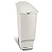 simplehuman Rectangular Plastic Step Trash Can, 40 Liter, Stone