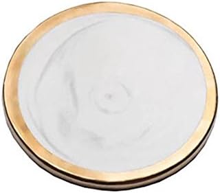 Octagon Marbling Ceramic Coaster Nordic Style Gold Plated Coaster