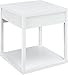 Ameriwood Home Parsons End Table with Drawer, White