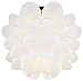 Possini Euro Design White Flower Modern Ceiling Light Semi Flush-Mount Fixture 15 3/4