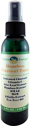 Bamboo Charcoal Toner With Vitamin C, Tea Tree Oil, DMAE, MSM, Witch Hazel, Alfalfa Extract