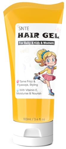 Samnyte Hair Gel for Kids, Baby, Toddler, Women. Slick Back Gel Fly Away Hair Tamer, Hair Styling Products - Vitamin E Moisturize and Nourish, Hair Wax Designed for Children and Women 3.4 Fl Oz