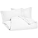 AmazonBasics 400 Thread Count Cotton Duvet Cover Set with Sateen Finish - Full/Queen, White
