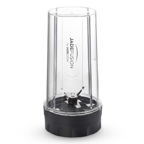 JadeCook Licuadora Procesador de Alimentos Jade Fusion de 8 Piezas con Vaso de Vidrio 1.8 Litros 1500w Tritura Bate Mezcla Cuchillas de Acero Inoxidable Incluye 2 Vasos Smoothies Batidos Frappe