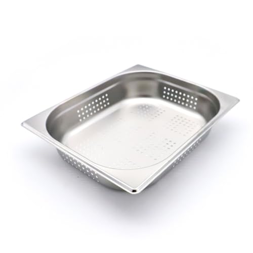 Maxima Contenitore Gastronorm - 1/2 GN - Profondità 6,5cm - Acciaio Inox - Forato