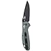 Benchmade - Mini Griptilian 556-1 Knife, Drop-Point Blade, Plain Edge, Coated Finish, Gray Handle