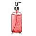 2-Pack 16 oz Glass Bottles with Pump, Clear Glass Soap Dispenser with Soap Pump, Refillable Clear Glass Bottles for Essential Oils, Hand Liquid Soap, Lotions and More, Glass Bottle Dispensers