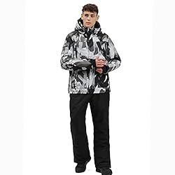 YEEFINE Men's Ski Suit Waterproof Snow Suits Two