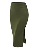 CTC Womens Double Side Slit Midi Skirt - Made in USA