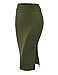 CTC Womens Double Side Slit Midi Skirt - Made in USA